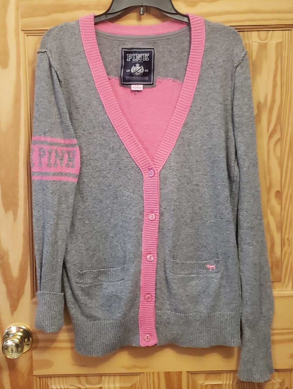 VICTORIA'S SECRET PINK Cardigan Sweater Top Large HTF Rare Y2K 2009